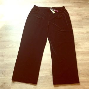 NWT Peck & Peck Black Velvet/Velour-type Pants